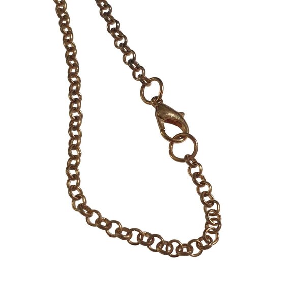 Vintage Goldtone Flower Pendant Necklace Chain Tassel Lobster Clasp 28 In Length - Picture 3 of 6